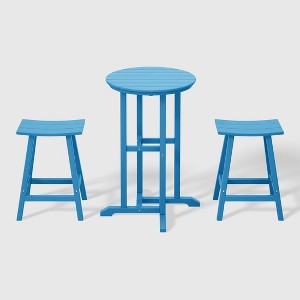 WestinTrends Malibu All Weather HDPE Outdoor Patio Counter Height Bistro Set (3-Piece) - 1 of 4