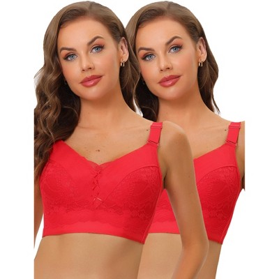 Allegra K Women's Wide Straps Full Coverage Longline Hem Wirefree Bralettes 2 Packs
