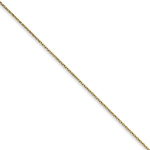 Black Bow Jewelry 0.6mm 10k Yellow Gold Diamond Cut Solid Cable Chain Necklace - 1 of 4