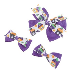 Unique Bargains Women's Halloween Bow Duckbill Clip 3 Pcs - 1 of 4