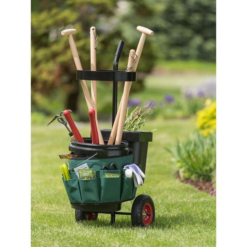 Gardeners Supply Company Heavy Duty Mobile Tool Storage Caddy | All in One Easy-Roll Garden Tools Utility Cart  Carrier |  Includes 5-gallon Bucket &, 2 of 5