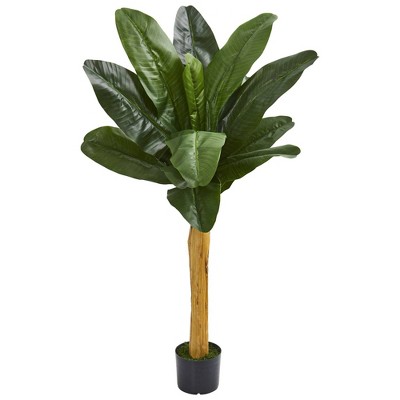 4.3' Artificial Banana Tree in Pot Green - Nearly Natural