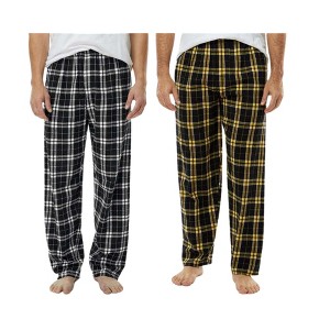 EG PRO 2-Pack Men’s Flannel Pajama Pants – Soft Warm Plaid Lounge Sleepwear with Drawstring Waist & Pockets - 1 of 2