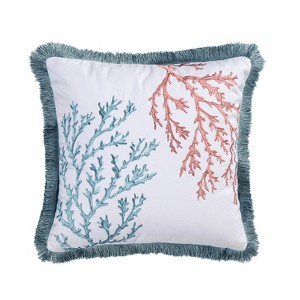 Bay Islands Coral Fringe Decorative Pillow - Levtex Home - 1 of 3