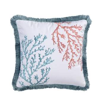 Bay Islands Coral Fringe Decorative Pillow - Levtex Home