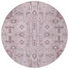 Pink Mauve And Blush Oriental Washable Indoor Outdoor Area Rug - 4 of 4