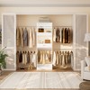 Aheaplus 8 FT Closet Organizer with Extendable Hanging Rod, Wood Closet System with Drawer - 3 of 4