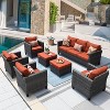 XIZZI Patio Furniture Set 7 Pieces Outdoor Conversation Sets Wicker Sectional Couch Set with Chairs for Garden Backyard Porch - 2 of 4