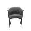 HOMLUX PU Leather Mid-Century Modern Dining Chair with Armrest, Metal Legs - 2 of 4
