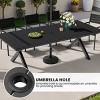 Crestlive Products Outdoor Dining Table for 8-10 People Patio Rectangle Table, Aluminum Frame with Durable Wood-Like Tabletop and Umbrella Hole Brown - 4 of 4