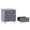 JUJABU Elegant Tufted Velvet Nightstand with 2 Drawers and Crystal Handles - 2 of 4