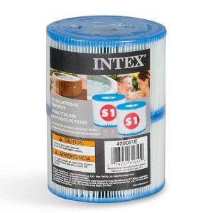 Intex 29001E PureSpa Type S1 Heavy Duty Easy Set Dacron Paper Hot Tub Spa Filter Replacement Cartridge for Various PureSpa Models, 2 Pack - 1 of 4
