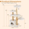 Costway 53” Tall Modern Cat Tree w/ Natural Wood Branches Scratching Posts Pet Furniture Kitty Playground - 3 of 4
