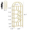 Bookshelf 6 Tier Arched Bookcase 81.7in Tall Display Racks Geometric Open Storage Shelf - 2 of 4