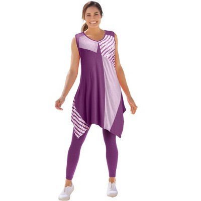 Woman Within Women's Plus Size Sleeveless Hanky Hem Tunic