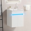 KIGFTSOD 16" Bathroom Vanity with Sink,radar sensing light,Large Space Storage for Small Space,Wall Mounted Bathroom Vanity Cabinet - 2 of 4