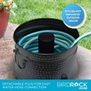 BIRDROCK HOME Water Hose Holder Pot w/ Lid - 200ft Hidden Garden Hose Storage, Heavy-Duty Alloy Organizer for Patio, Lawn & Yard - Charcoal - 3 of 4