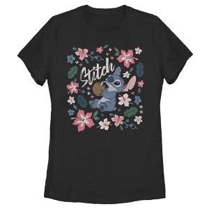 Women's Lilo & Stitch Flowers and a Coconut T-Shirt - 1 of 4