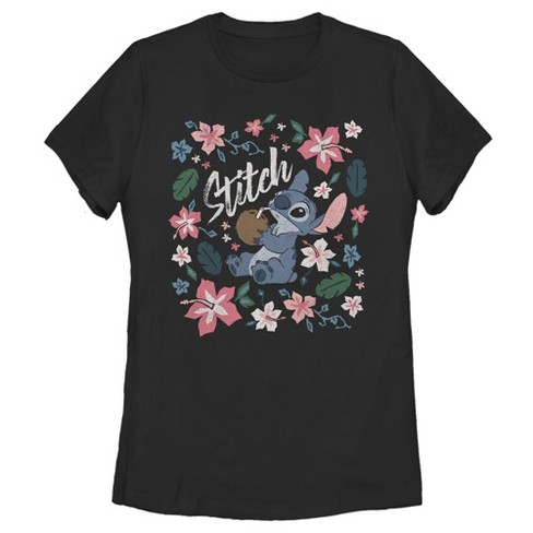 Women's Lilo & Stitch Flowers and a Coconut T-Shirt - image 1 of 4