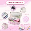 Fmeida Large Pencil Case Pouch With Zipper Checkered Pen Bag for Teen Girls and Boy Black - 3 of 4