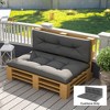 Outsunny 2 Seater Pallet Cushions Outdoor 3.9 in. Thick Replacement Cushions with Tufted Design for Garden, Patio - 3 of 4