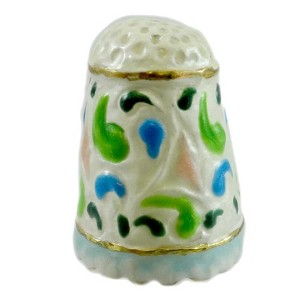 Jim Shore 1.25 In Floral Thimble Sewing Quilting Figurines - 1 of 1