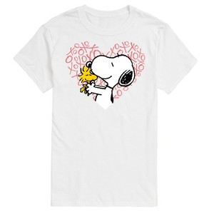 Men's - Peanuts - Snoopy Woodstock Xo Heart Short Sleeve Graphic T-Shirt - 1 of 4