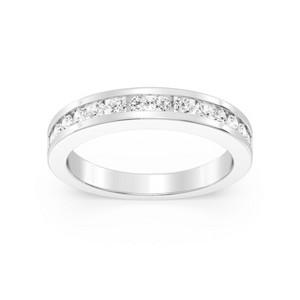 GILDED 1, 1/2, 1/4, 1/10 Carat Total Weight Lab Grown Diamond Eternity Stackable Rings in 925 Sterling Silver, Size 7 - 1 of 4
