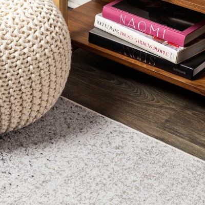 Gray and Cream Abstract Reversible 4' x 6' Synthetic Rug