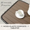 Maggift Patio End Table, Rectangular Outdoor Dining Table with All-Weather Faux Wood Top for Garden, Lawn, Patio, Brown, 43.3"*23.6"*22" - 2 of 4