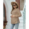 Coolmee Women's Maternity Cable Knit Tops Long Sleeve Split Side Crewneck Pregnancy Nursing Pullover Sweatshirt - 4 of 4