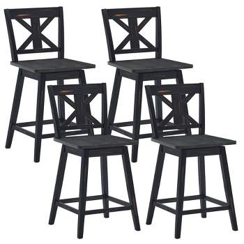 Costway 4PCS Swivel Bar Stools w/ Footrest Counter Height Chairs for Home
