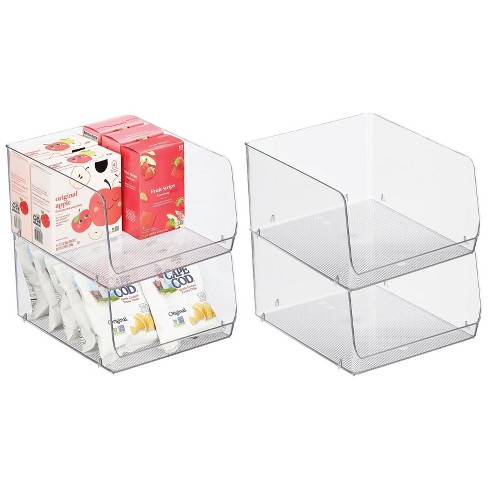 mDesign Kitchen Plastic Storage Organizer Bin with Open Front - Clear