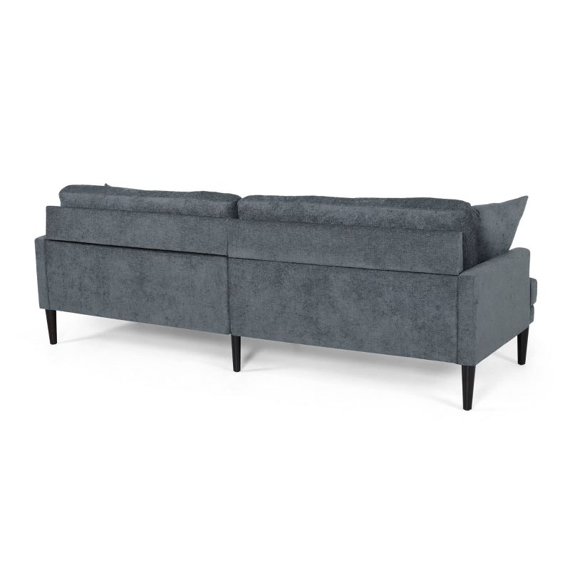 Malverne Contemporary 3 Seater Fabric Sofa with Accent Pillows Charcoal/Dark Brown - Christopher Knight Home, 4 of 12