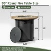 Gulches 30" Round Propane Gas Fire Pit Table - 50,000 BTU Steel Fire Pit with Faux Wood Grain, Glass Beads & Rain Cover, Portable - 3 of 4