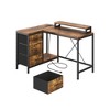 ODK L Shaped Computer Desk with Drawers Shelves Corner Gaming Desk Home Office Workstation Modern Ergonomic Design - 3 of 4