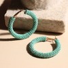 SOHI Women's Mint Green Beaded Cluster Hoop Earrings - 2 of 4