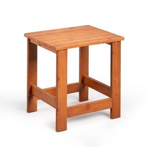 Karl Home|Fir Wood Teak Color Outdoor Wood Side Table - 1 of 4