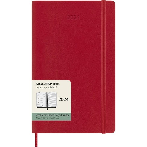 Moleskine 2024 12M Large Ruled Soft Weekly Planner Sapphire Red