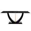 NicBex Dining Table Set for 8 Dining Room Table Set Black Marble Pattern Tempered Glass Dining Table Set with 8 PU Chairs for Dining Room - 3 of 4