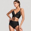 Anna-Kaci Swim Women's Adjustable Drawstring Bikini Top with High Waist Bottoms for a Sleek and Flattering Two-Piece Swim Set - 2 of 4