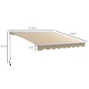 VisioGear Retractable Awning, 13'*10' Patio Awnings with Manual Crank Handle for Deck, Yard, Cream White, 153.5"*118.1"*59.1" - 3 of 4