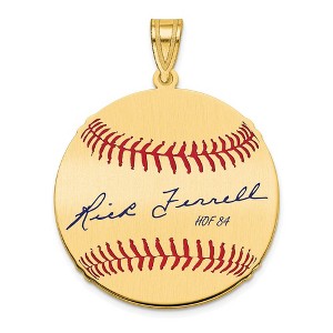 Black Bow Jewelry 14K Gold Plated Rick Ferrell Signature MD Enamel Baseball Pendant - 1 of 4