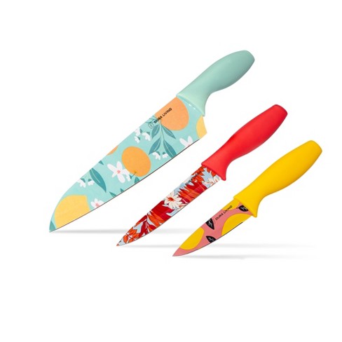 Dura Living Artistic Edge 3-piece Printed Kitchen Knife Set With