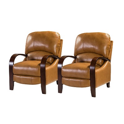 Set of 2 Alexandra Genuine Leather Manual Recliner | ARTFUL LIVING DESIGN