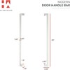 Modern Satin Push Pull Door Handle – Long Stainless Steel Handle for Glass, Barn, Shower, or Wooden Doors – Contemporary Entry Design - 3 of 4