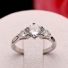 Noel Engagement Ring Womens Sterling Silver 3 Stone Cz Ginger Lyne Collection - 2 of 4