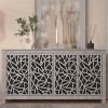Galano Sideboard with Decorative Cut-Out Doors in Black 58.4" W × 15.7" D × 30" H - 2 of 4