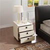 POVISON 21.65"Modern Nightstand with 3 Drawers, Beige Bedside Table, Sintered Stone Tabletop, Beige, Fully-Assembled - 3 of 4