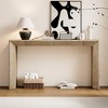 HDZNVF 60 inch Modern Farmhouse Console Table with 2 Concealed Drawers, Waterfall Design Entryway Table, Natural - 3 of 4